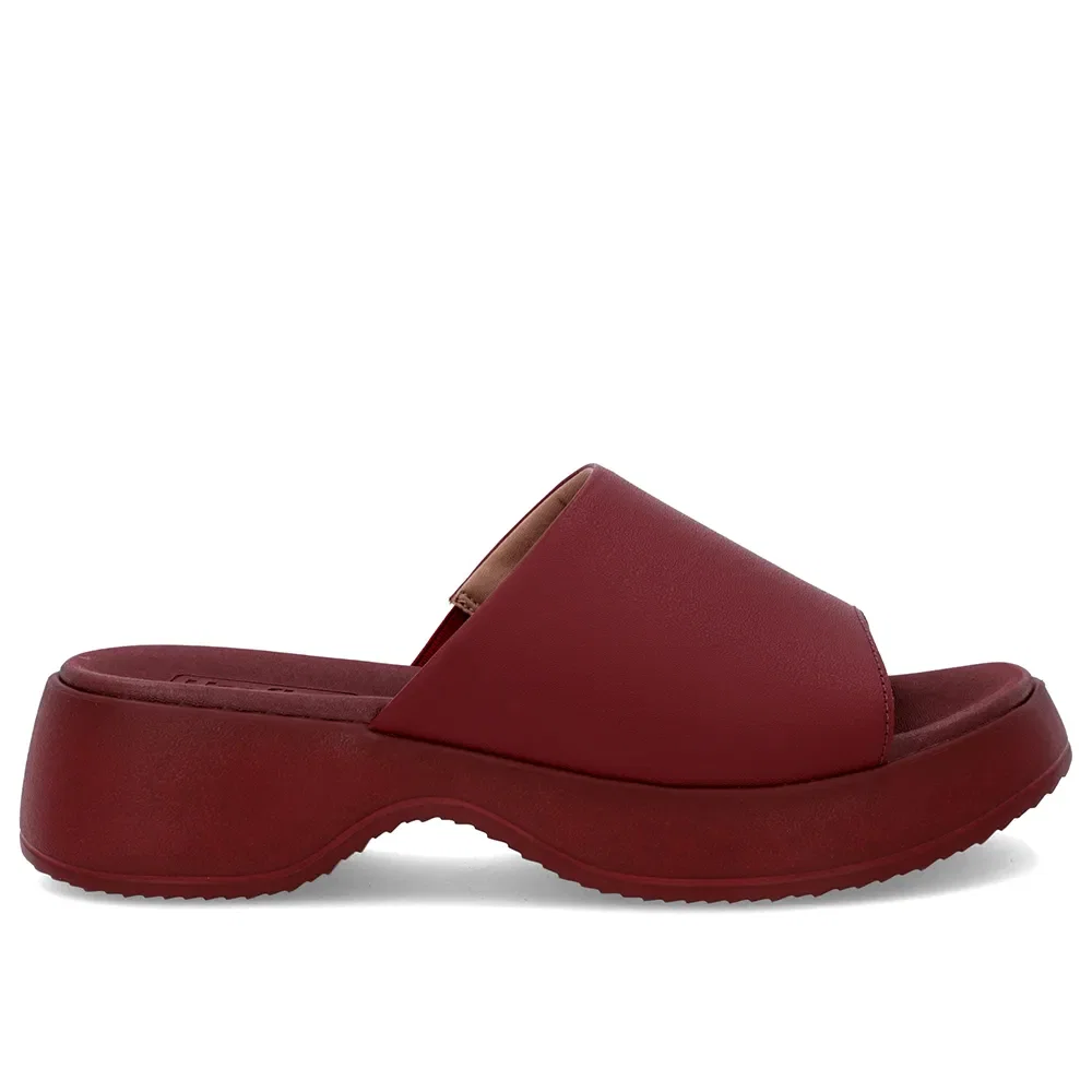Tamanco Salto Plataforma Couro Vermelho — imagem 1
