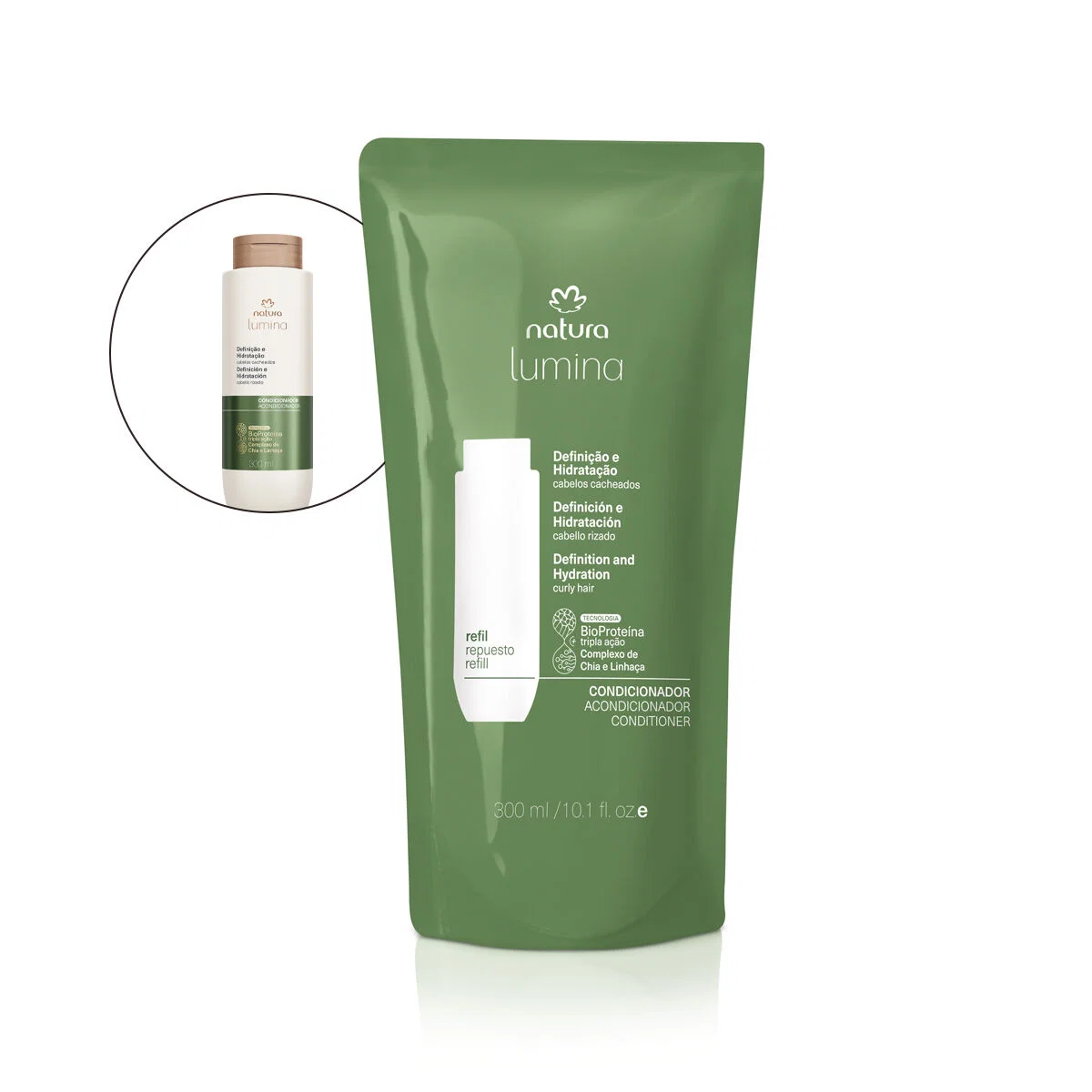 Refil Condicionador Hidratante para Cabelos Cacheados Lumina 300 ml