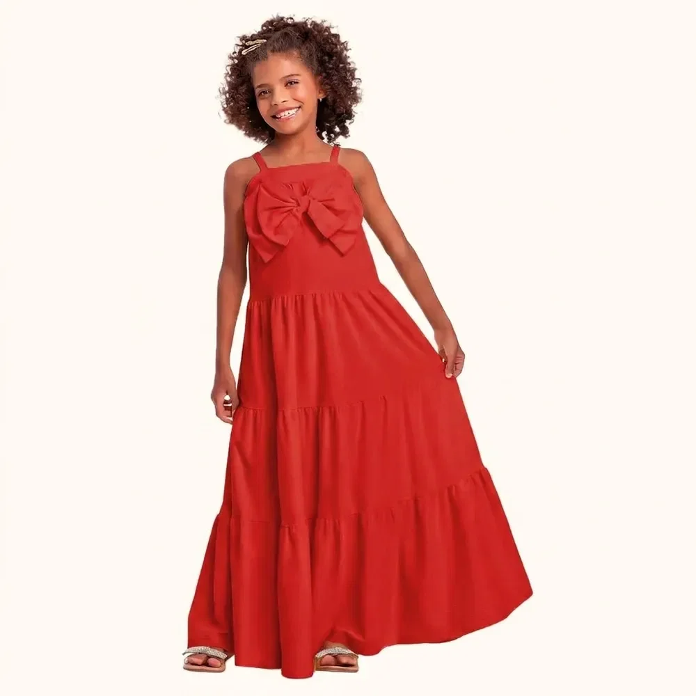 Vestido em malha florence de alcinha com laço