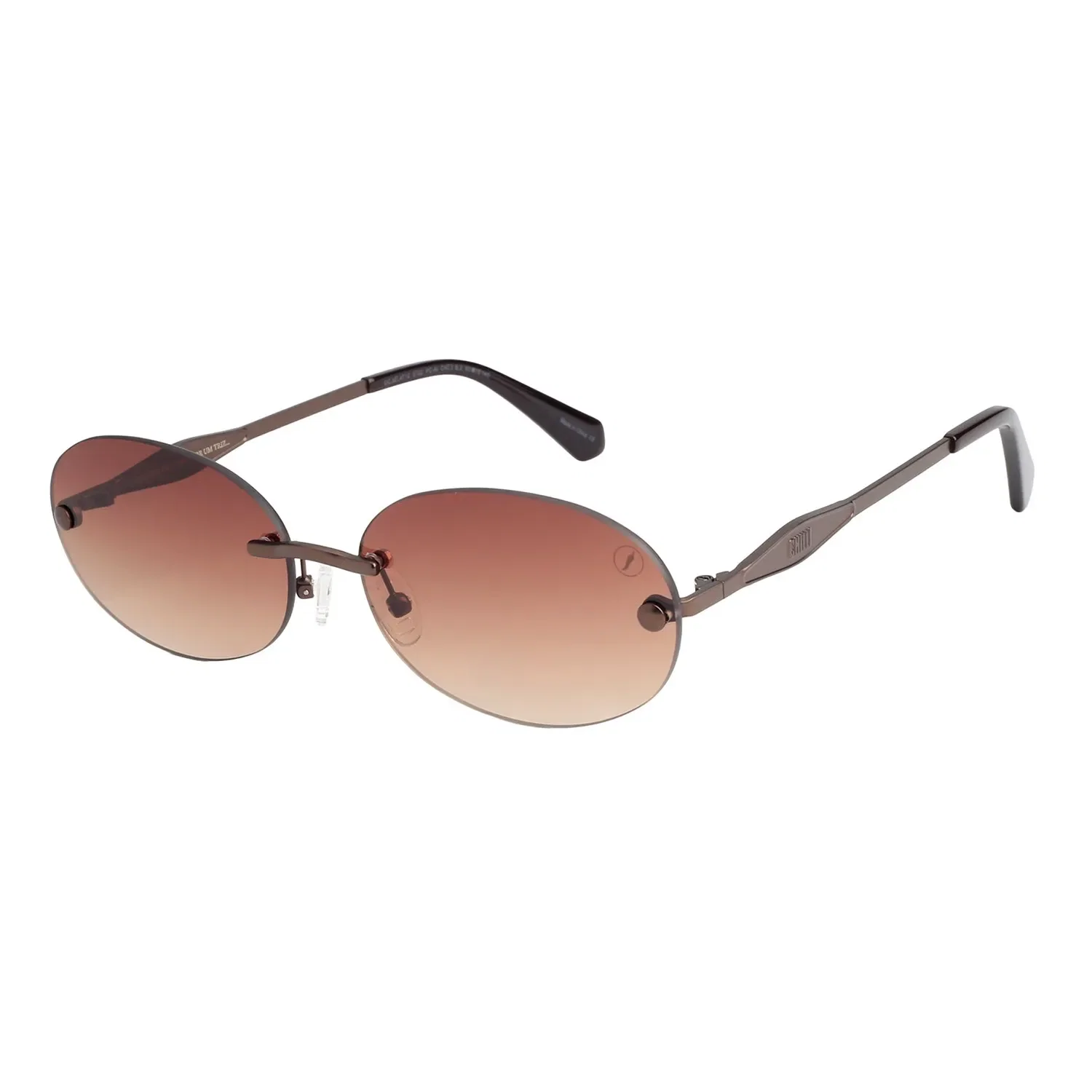 Óculos de Sol Feminino Cazuza Metal Redondo Degrade Marrom