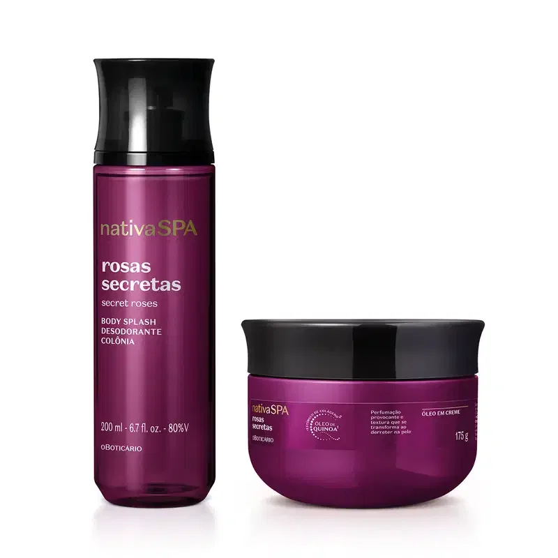 Combo Nativa SPA Rosas Secretas: Body Splash 200ml + Óleo Em Creme Corporal 175g