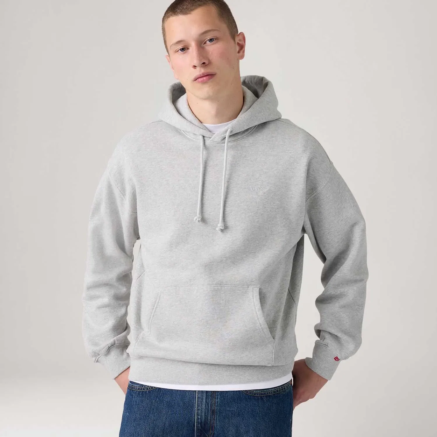 Moletom Levi's® Authenic Hoodie com Capuz Cinza Claro