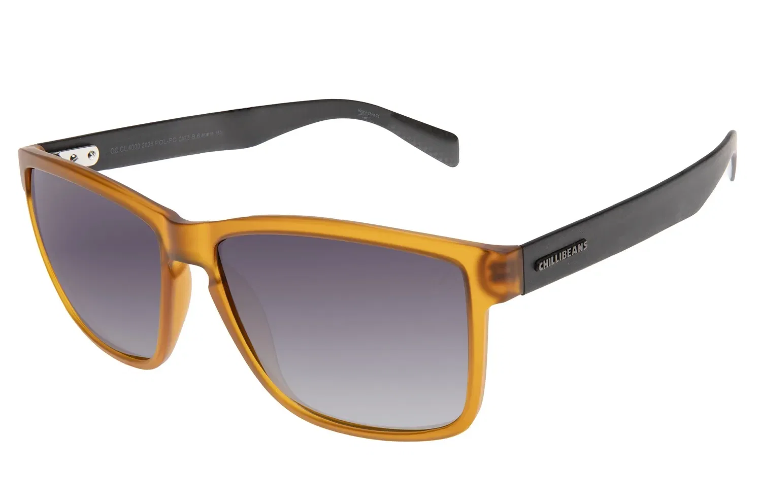 Óculos de Sol Masculino Chilli Beans Linha Clássicos Quadrado Polarizado Laranja — imagem 1