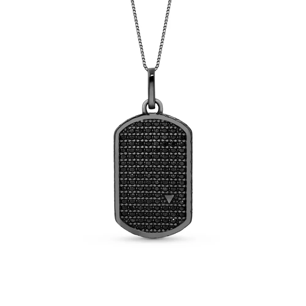 Pingente Argos em Prata 925 com Ródio Negro e Safiras Negras, 33mm — imagem 1
