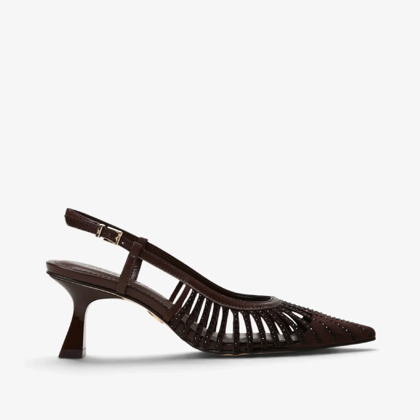 Slingback Marrom Café Couro