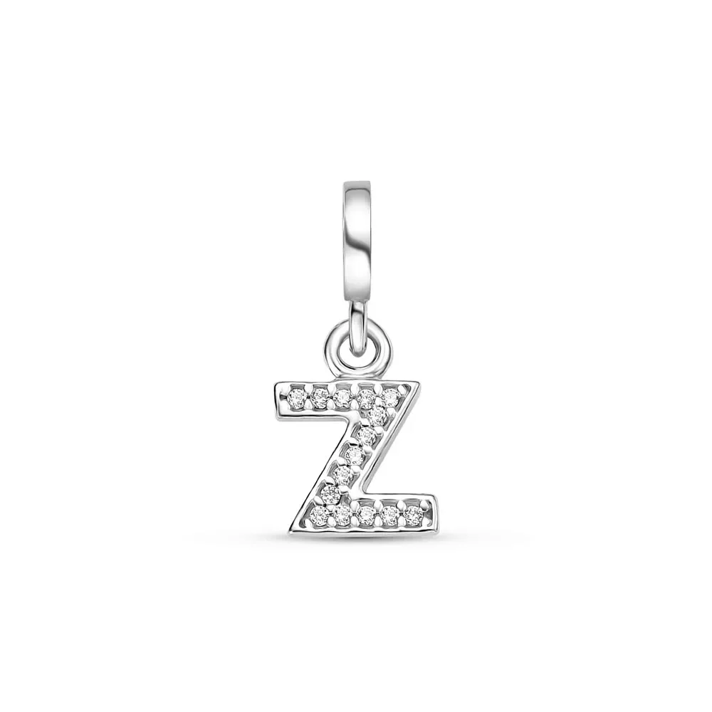 Pingente Life Letra Z em Prata 925 com Pedras Incolores — imagem 1