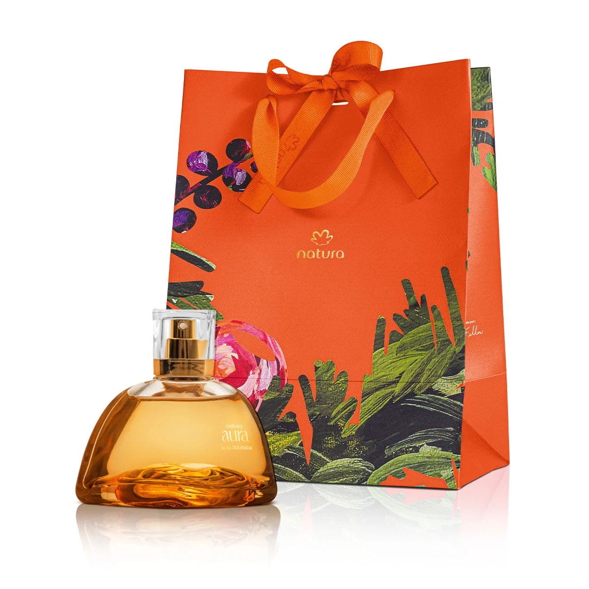 Presente Natura Eau de Parfum Aura Alba Dourada com sacola