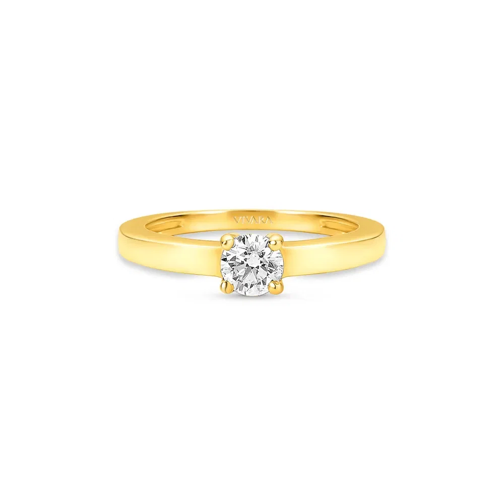 Anel Solitário Forever em Ouro Amarelo 18k com 0,50ct de Diamante