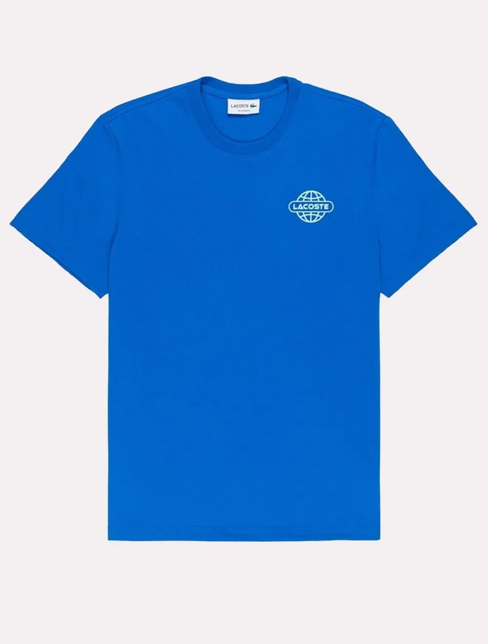 Camiseta Lacoste Masculina Regular Fit Light Worldwide Azul Royal