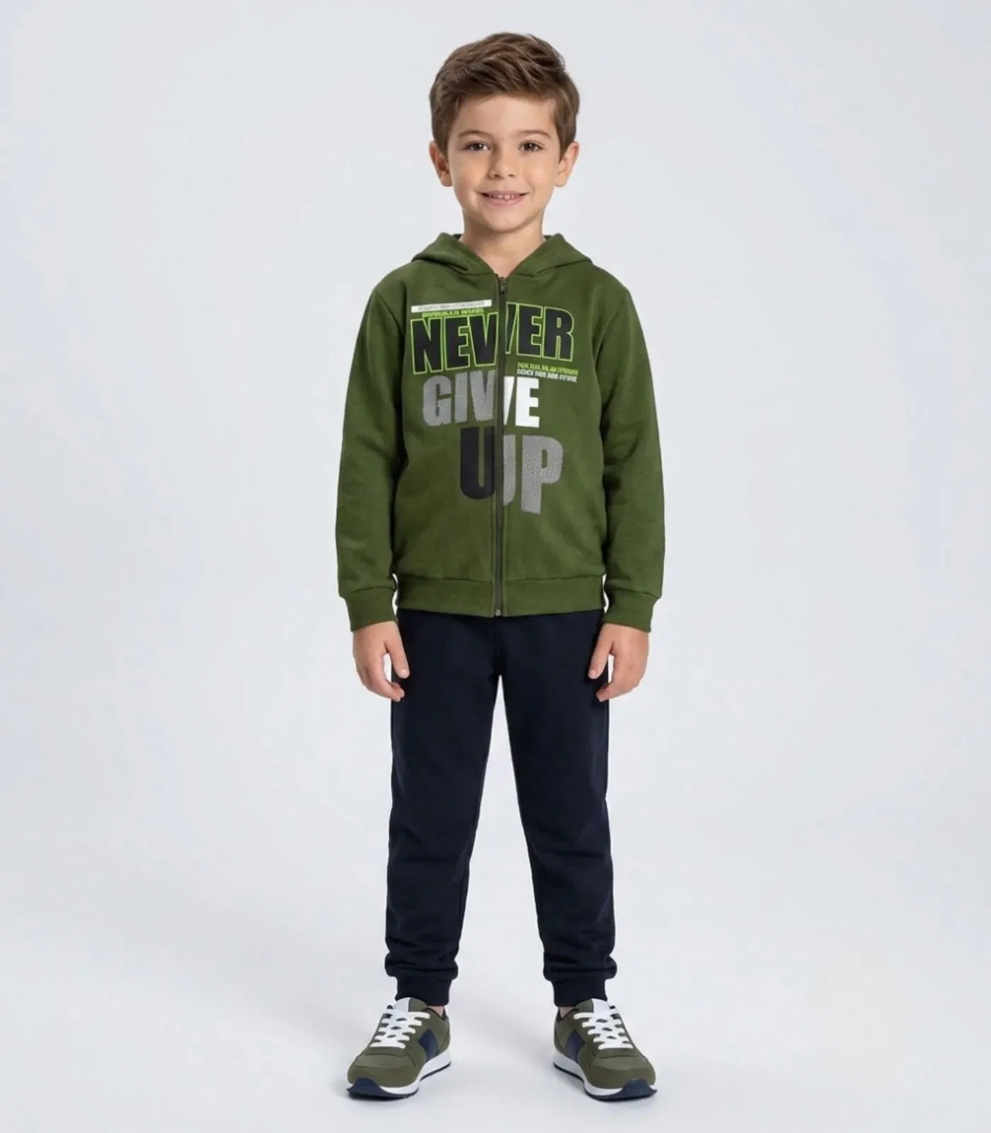 Conjunto Moletom Menino Jaqueta E Calça Kappes Verde