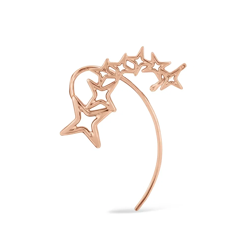 Brinco Life Ear Cuff Star em Liga Rosé com Banho de Ouro Rosé