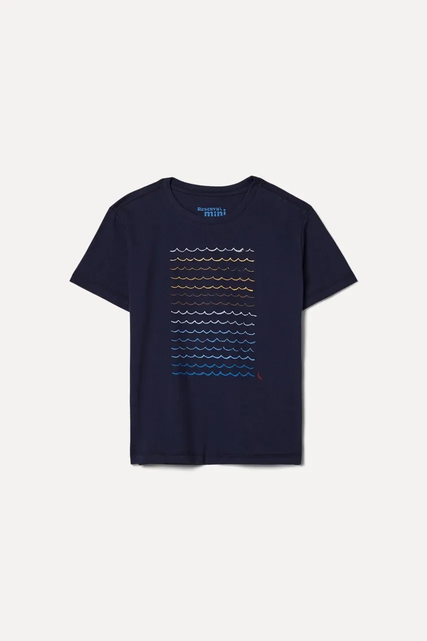 Camiseta Mini Estampa Ondas Degradê — imagem 1