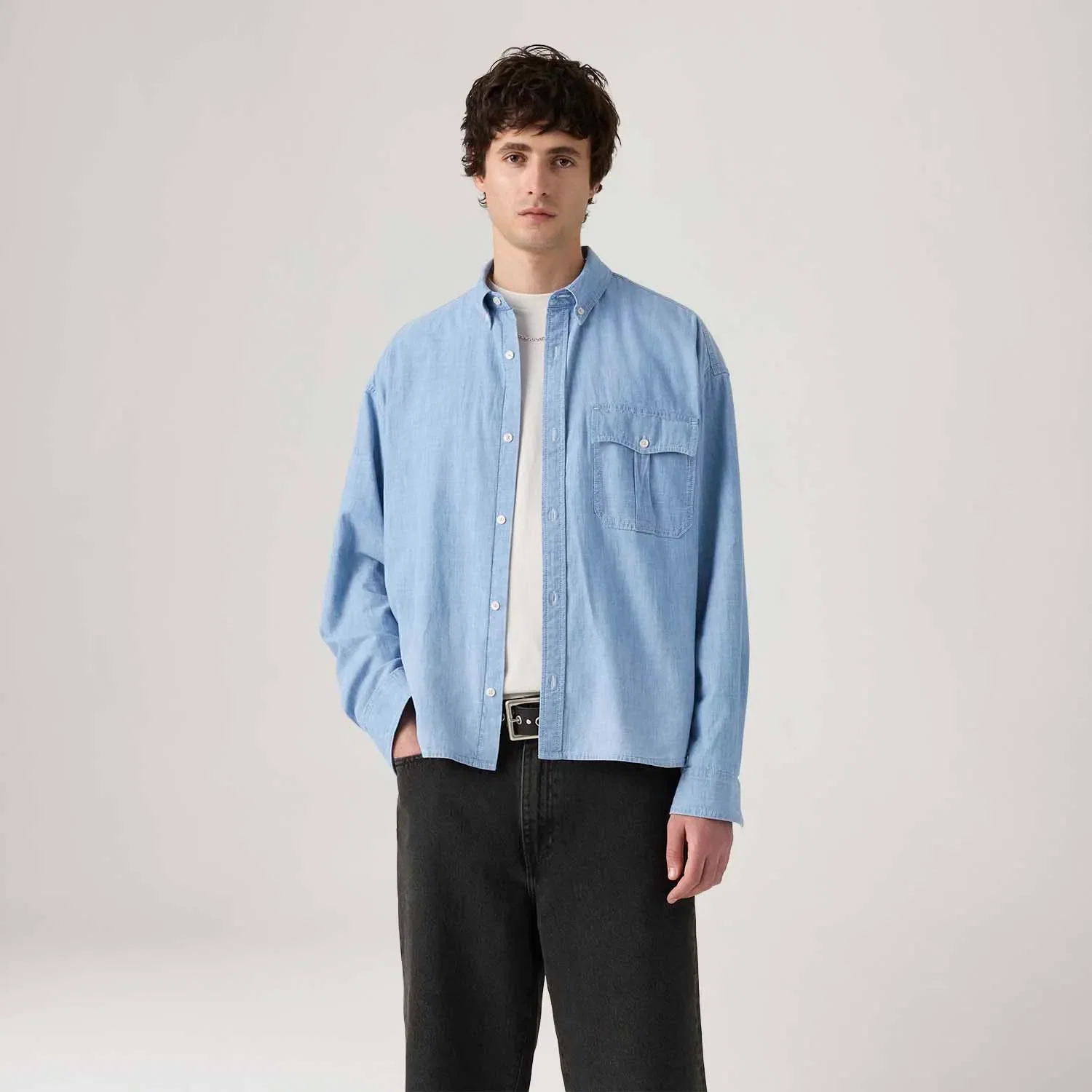 Camisa Levi's® Zandt Cropped Lavagem Clara — imagem 1