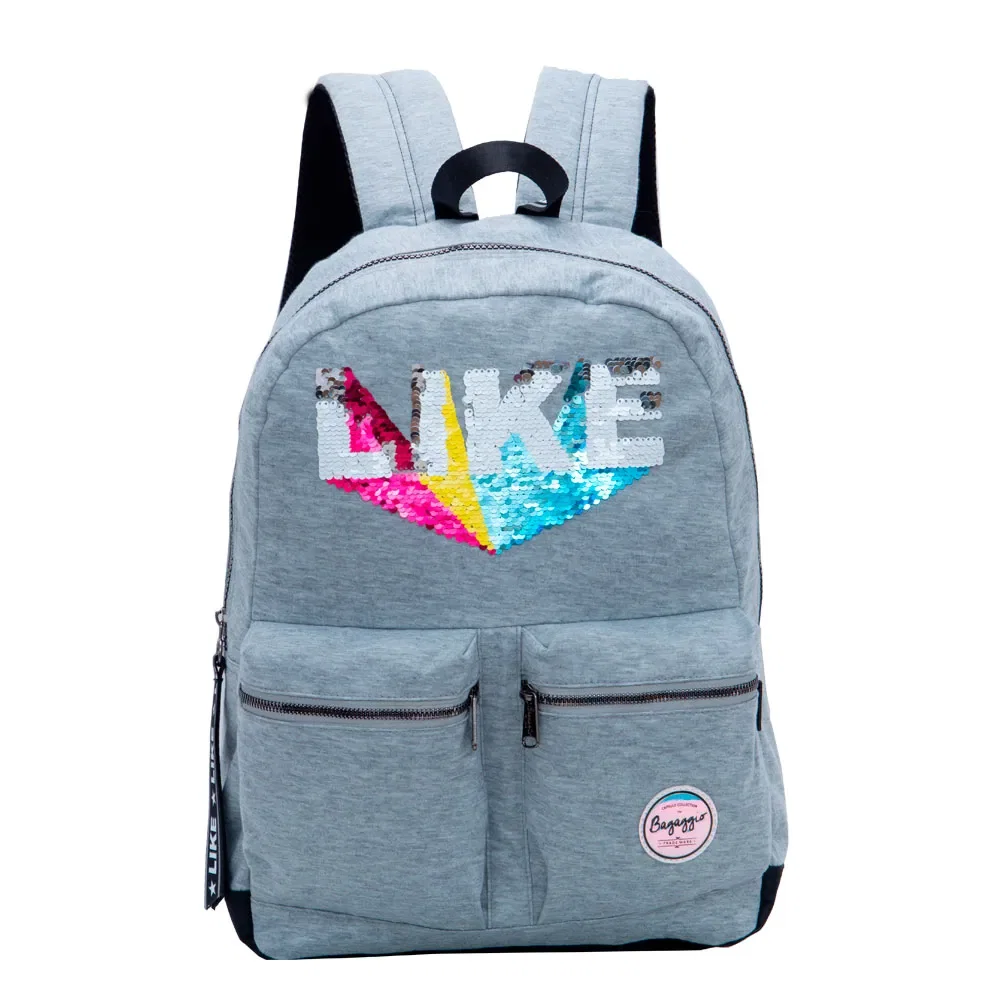 Mochila Infantil Feminina Moletom Like Cinza