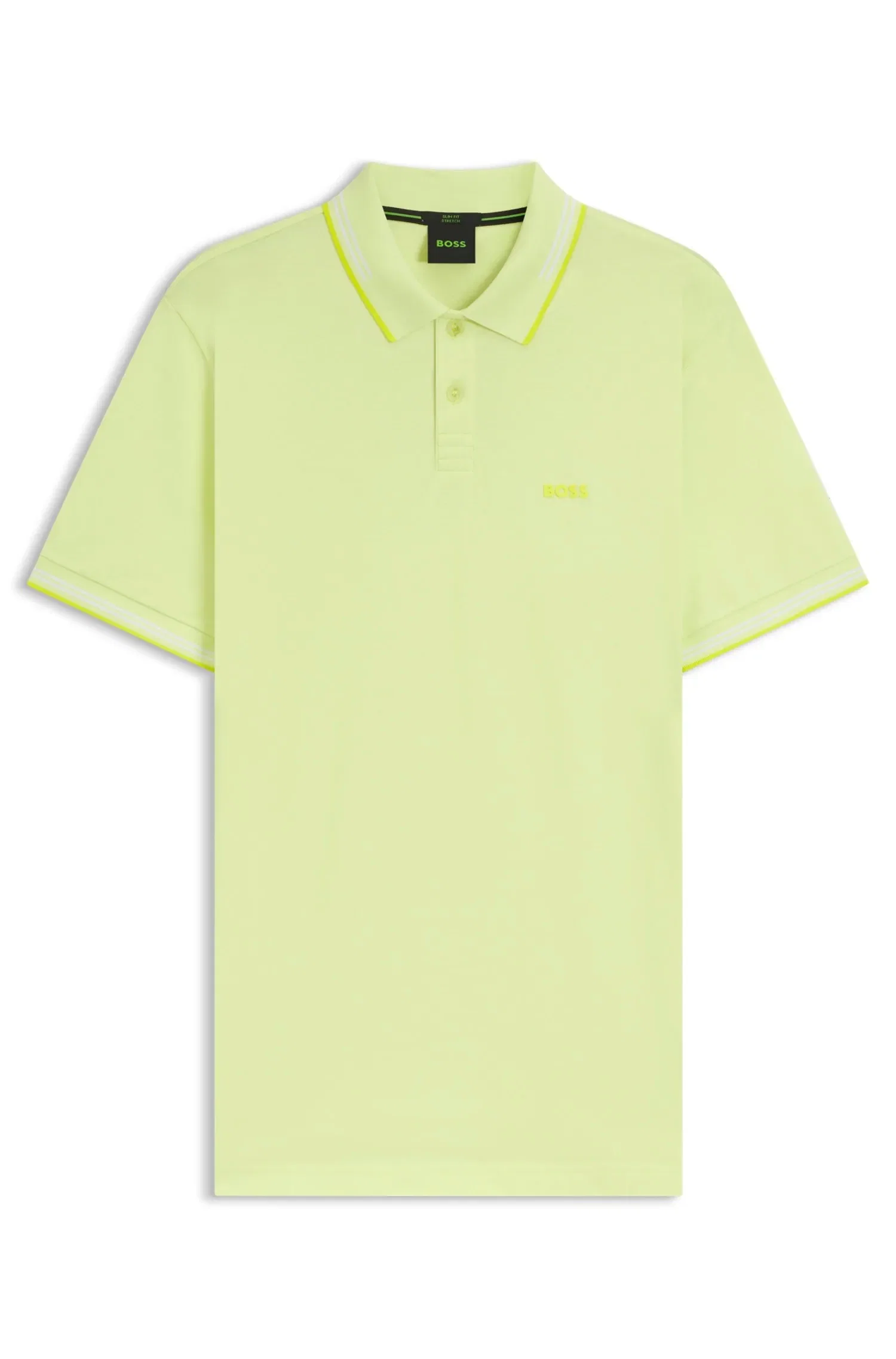 Polo Slim Fit Em Algodão Elástico Com Marca