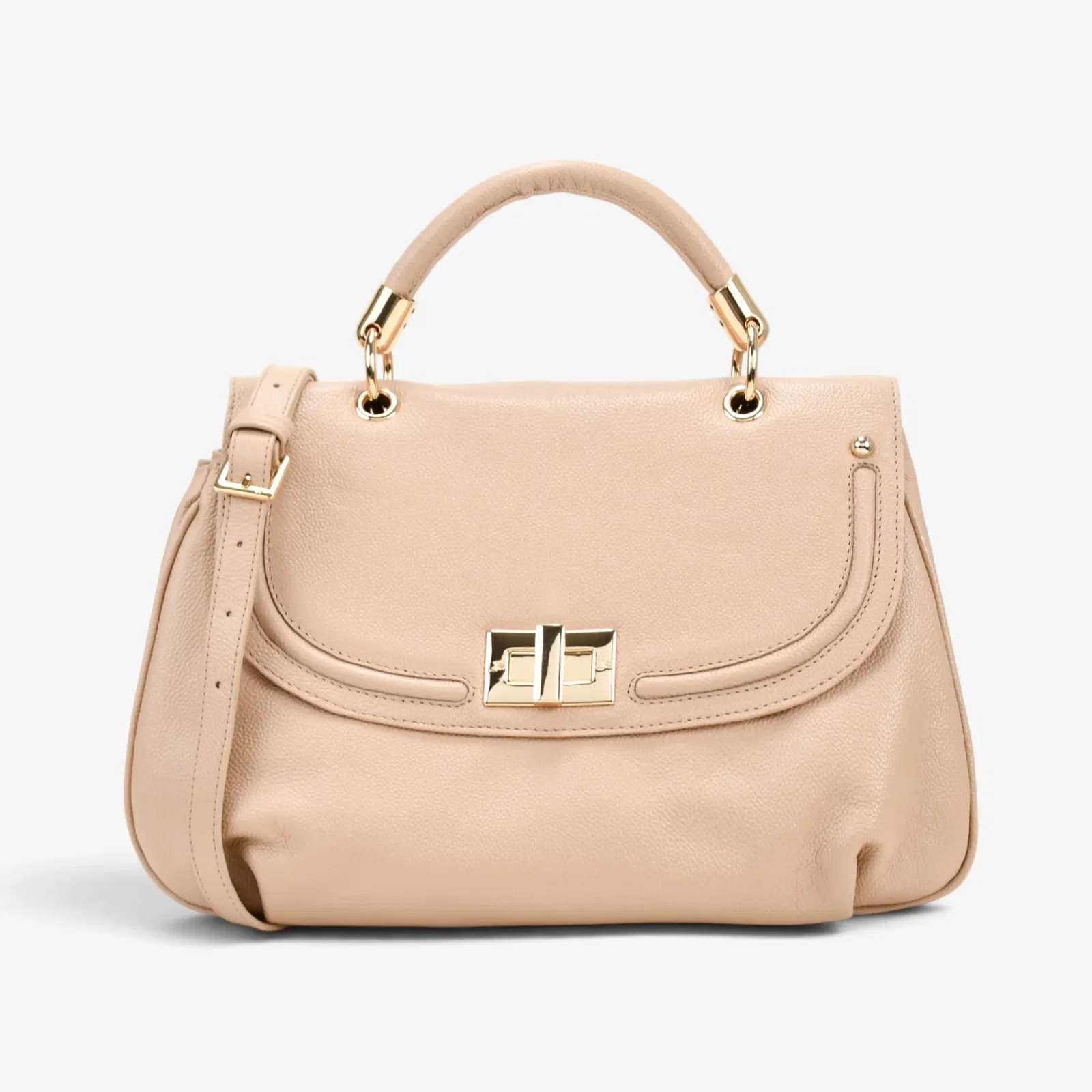 Bolsa Satchel Nude Areia Couro — imagem 1
