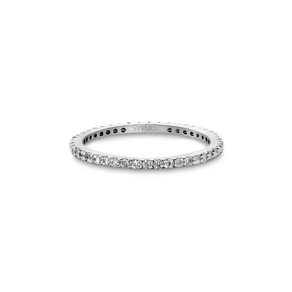 Aliança Inteira Eternity em Ouro Branco 18k com Diamantes 0,40ct, 1.5mm