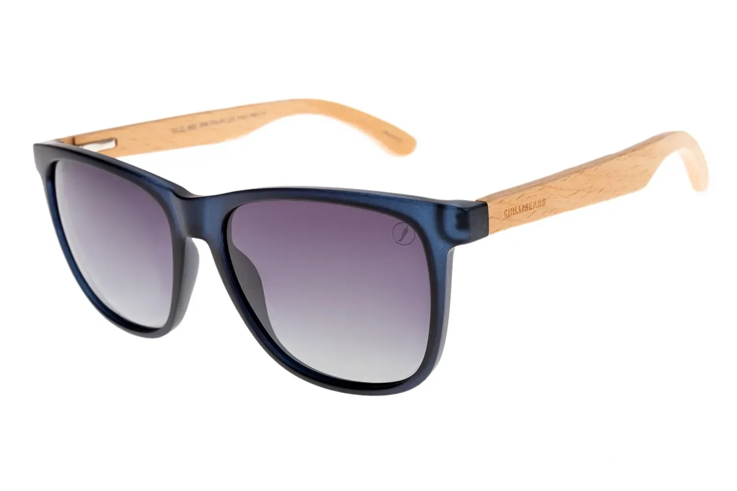 Óculos de Sol Masculino Chilli Beans Bossa Nova Wood Degradê Azul — imagem 1