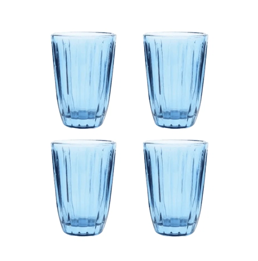 4 Copos Altos em Cristal Ecológico 310ml Azul