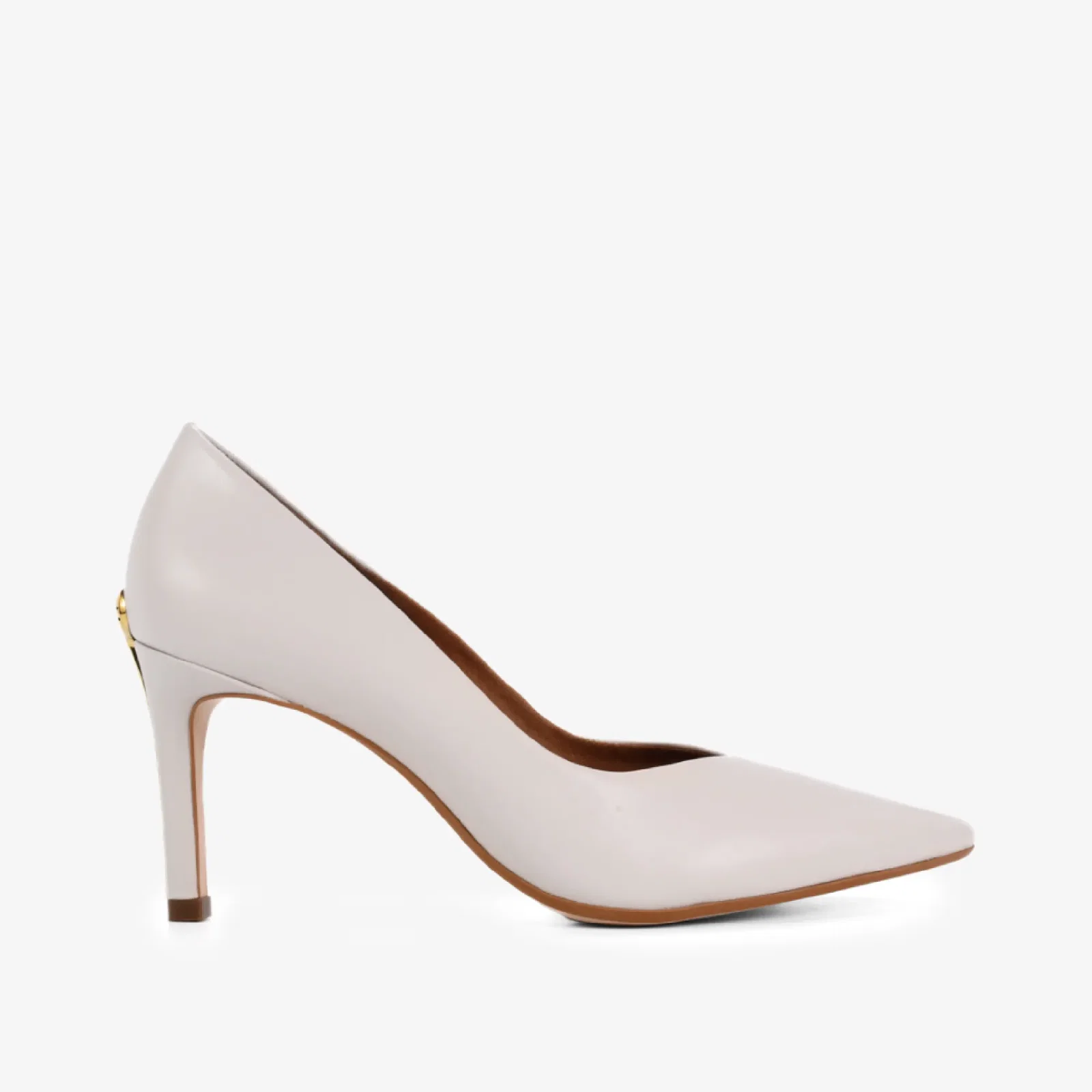 Scarpin Branco Blanc Salto Médio Fino Couro — imagem 1