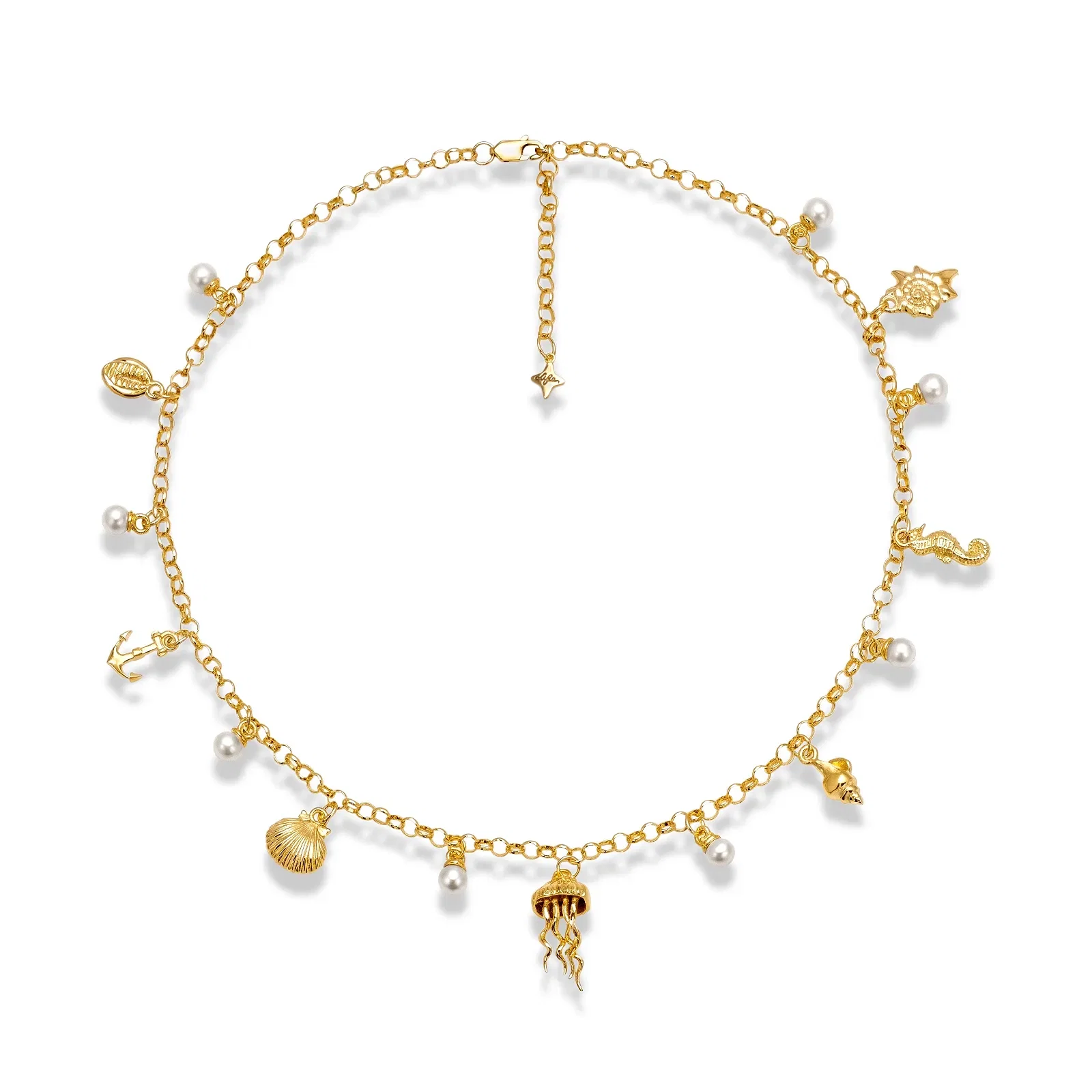 Colar Life Summer II em Prata 925 com Banho de Ouro Amarelo 18k e Pérolas — imagem 1