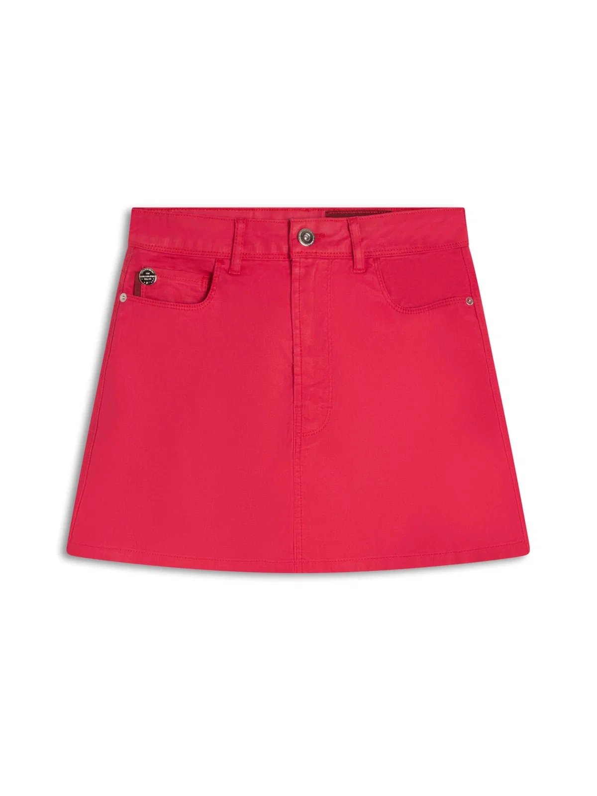 Saia Leather Denim Emma Filigrana Cereja — imagem 1