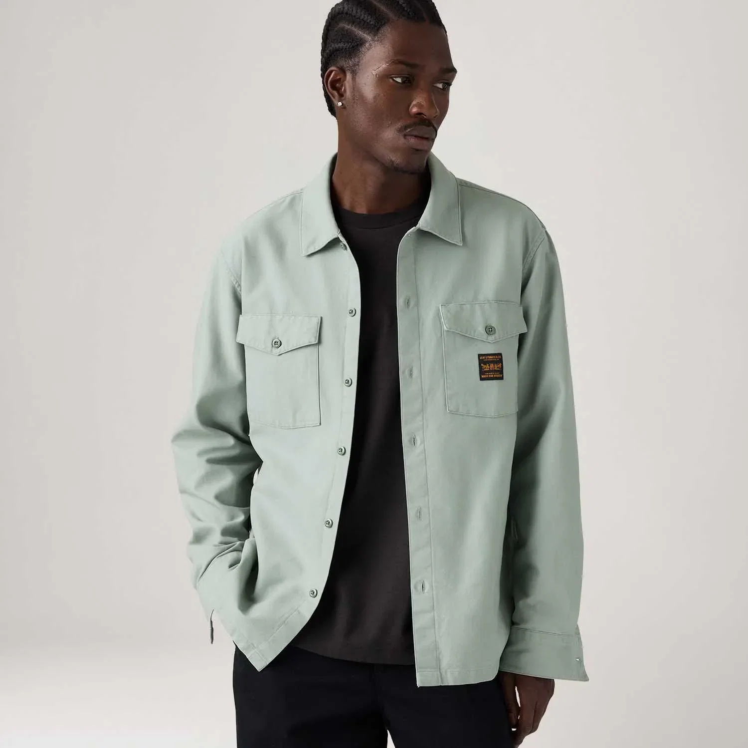 Camisa Levi's® Worker Verde Claro Manga Longa — imagem 1