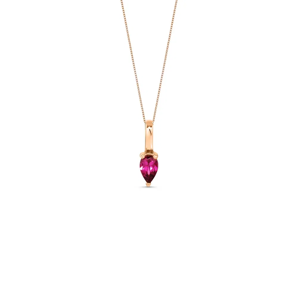 Pingente Cores em Ouro Rosé 18k com Rodolita, 10mm — imagem 1