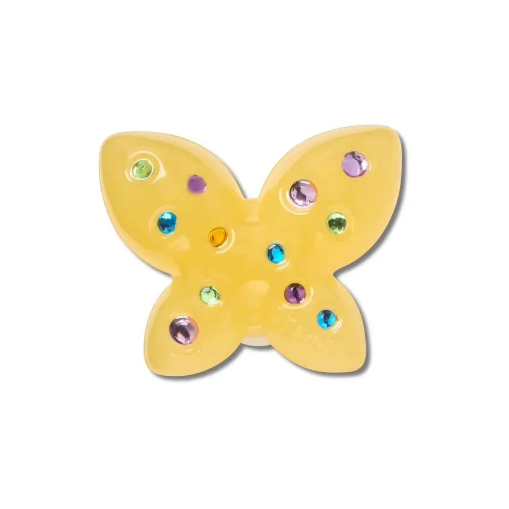 Borboleta Amarela Delicada Com Gemas