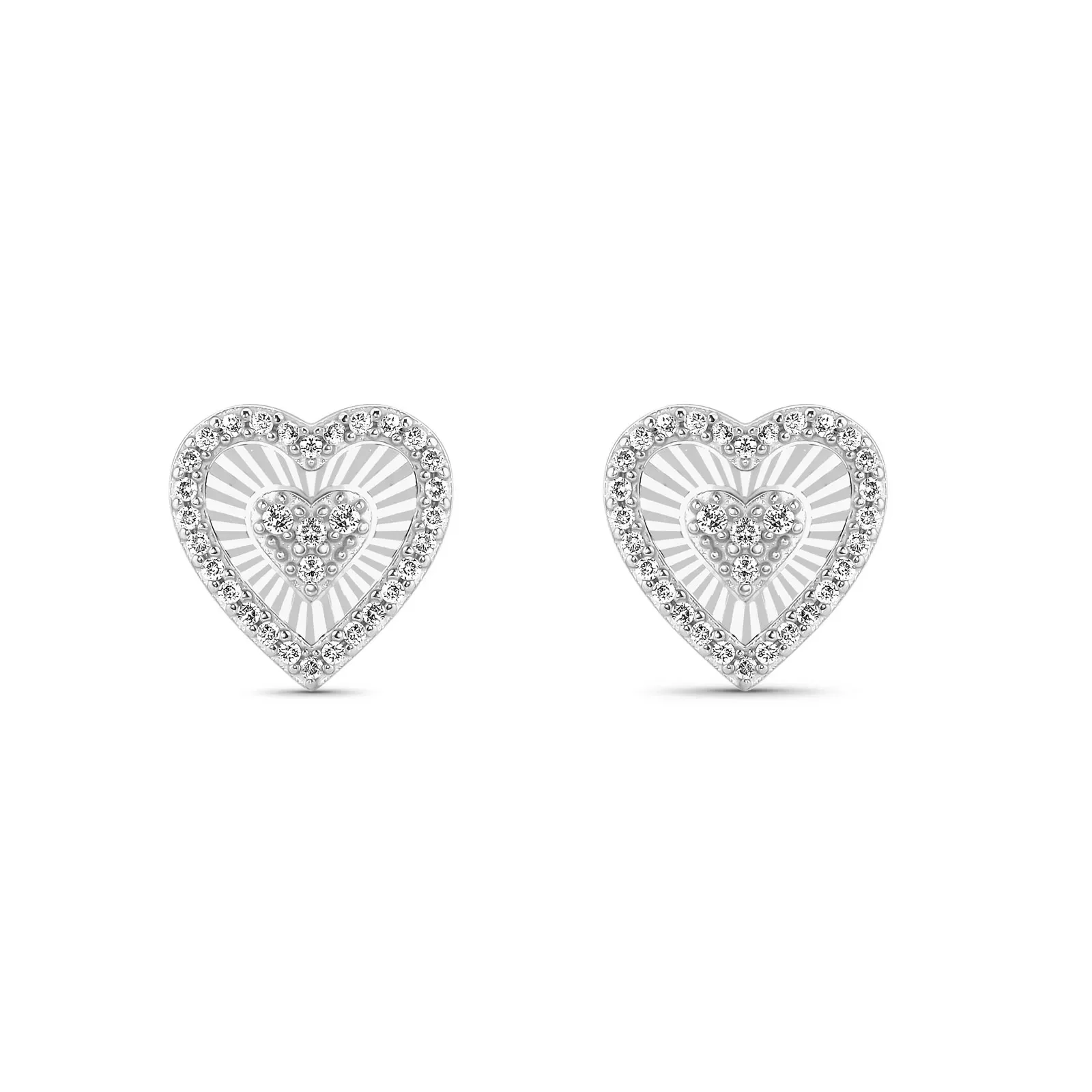 Brinco Lumina II Coração em Ouro Branco 18k com Diamantes 0,34 ct — imagem 1
