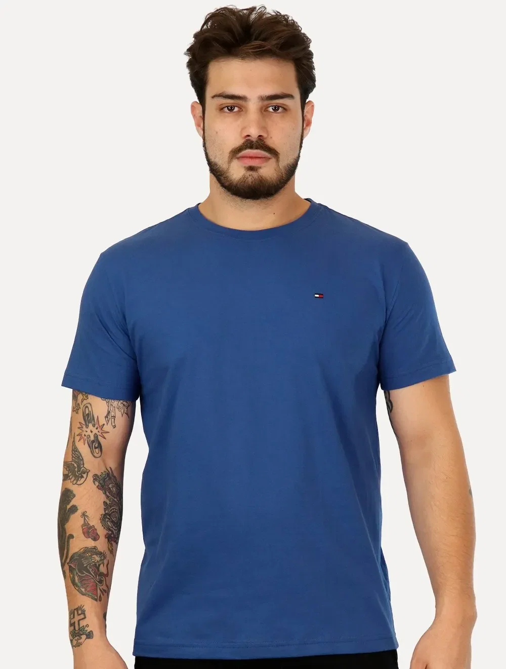 Camiseta Tommy Hilfiger Masculina Essential Cotton Azul Cobalto — imagem 1