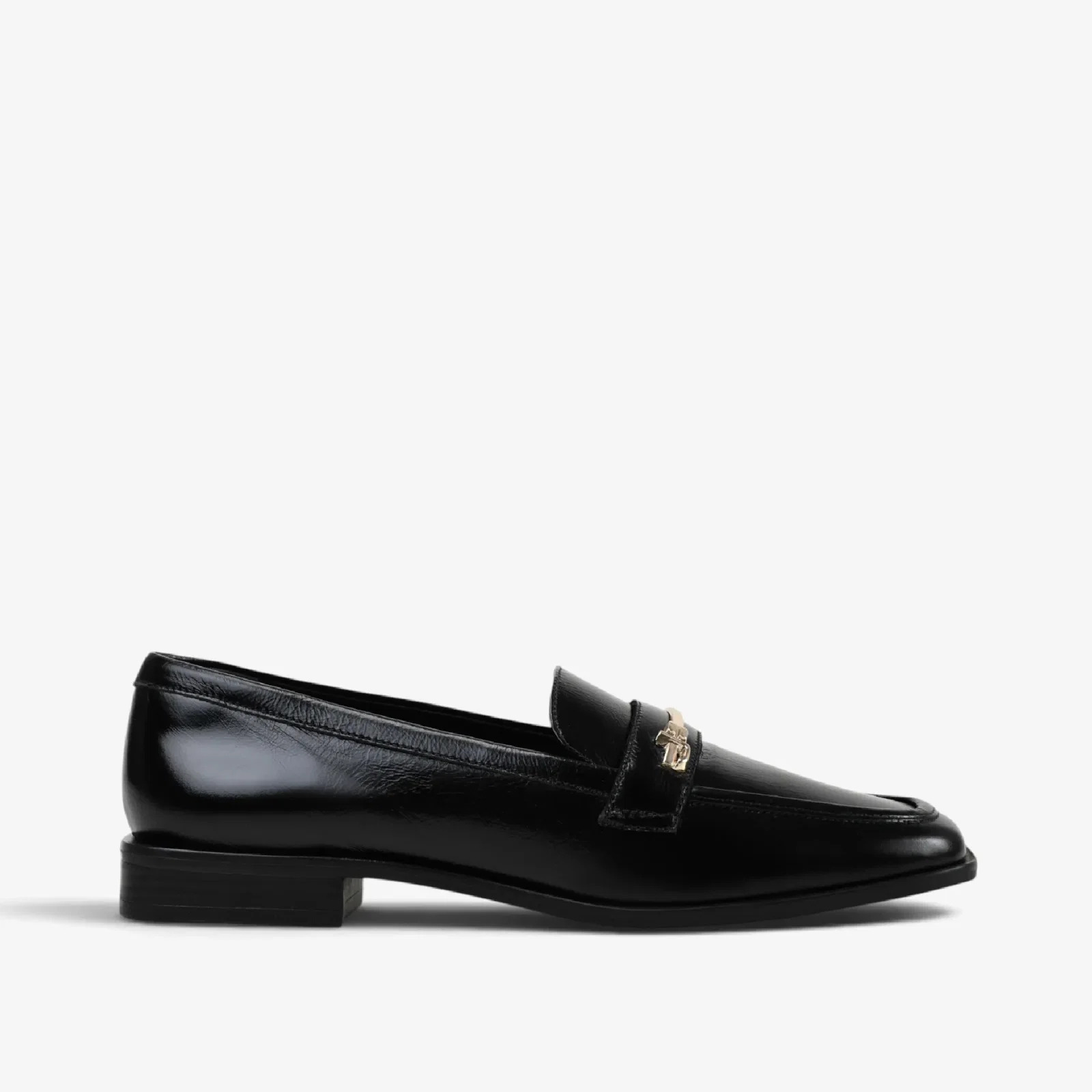 Loafer Preto Couro Caseinado