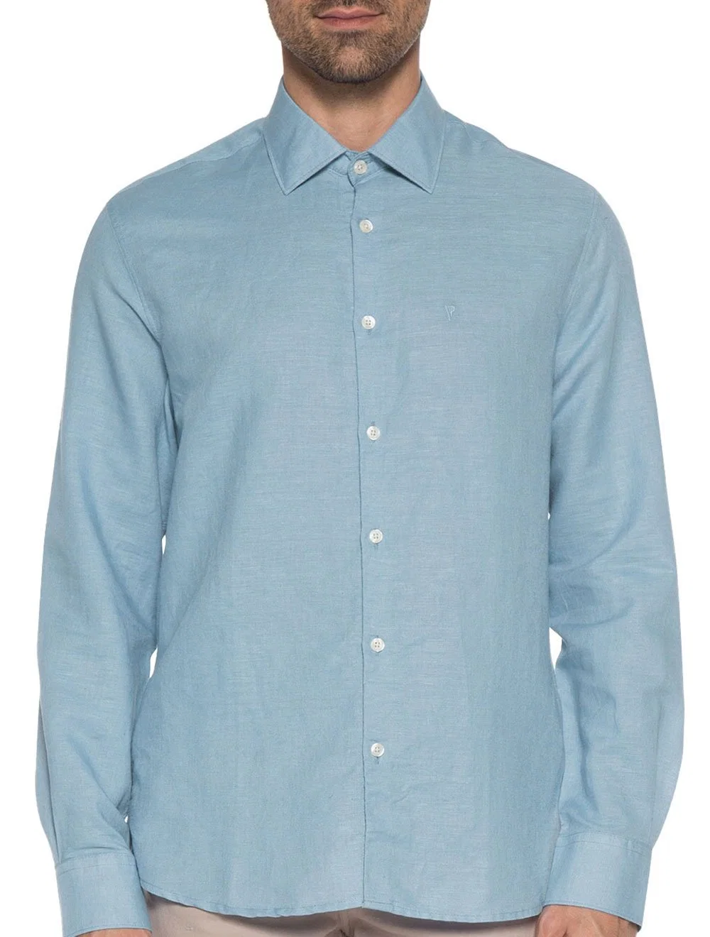 Camisa VR Masculina Casual Cotton Stretch Azul