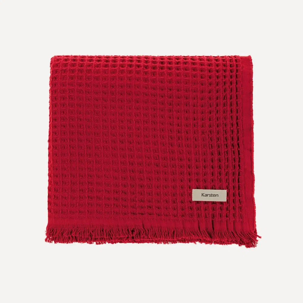 Manta Decorativa 100% Algodão Denver Vermelho — imagem 1