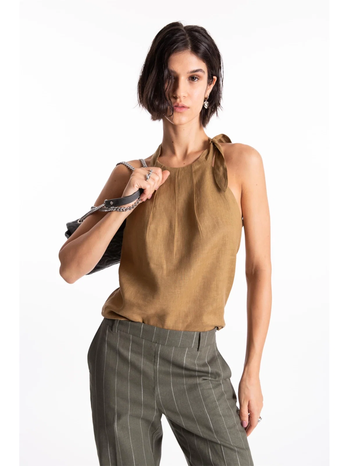 Blusa Fresh Pleats Verde Oliva — imagem 1