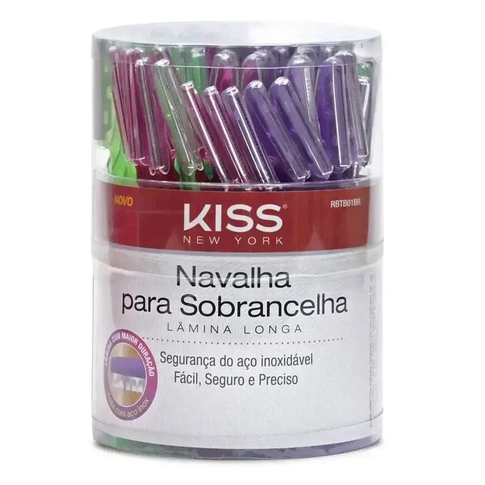 Navalha para Sobrancelhas Kiss New York Lâmina Longa 1 Unidade