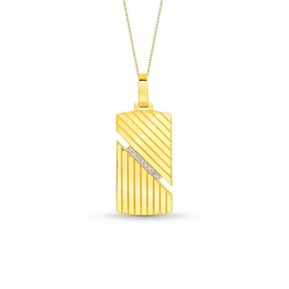 Pingente Line em Ouro Amarelo 18k com Diamantes, 29mm — imagem 1