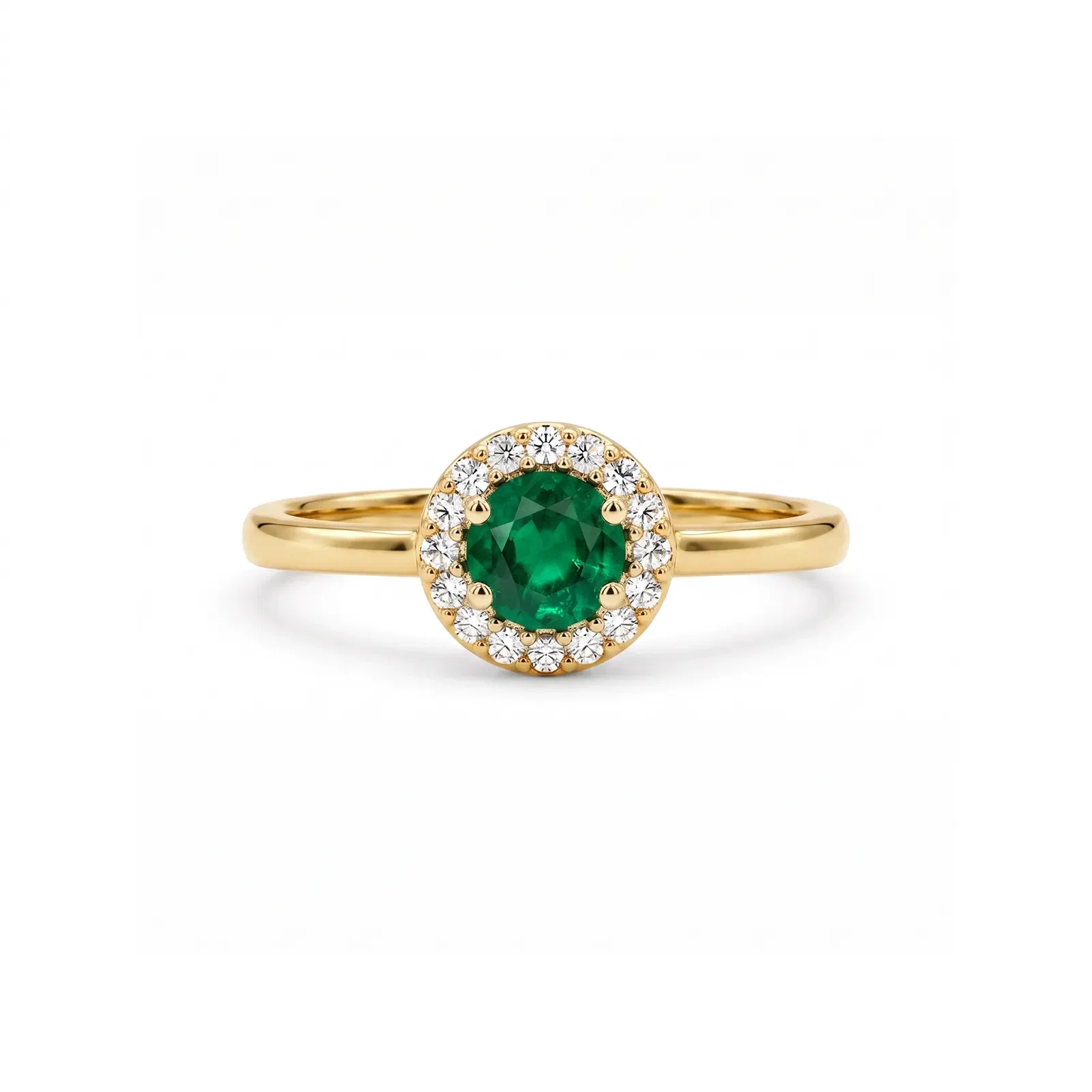 Anel Classic Oriental em Ouro Amarelo 18k com Esmeralda e Diamante