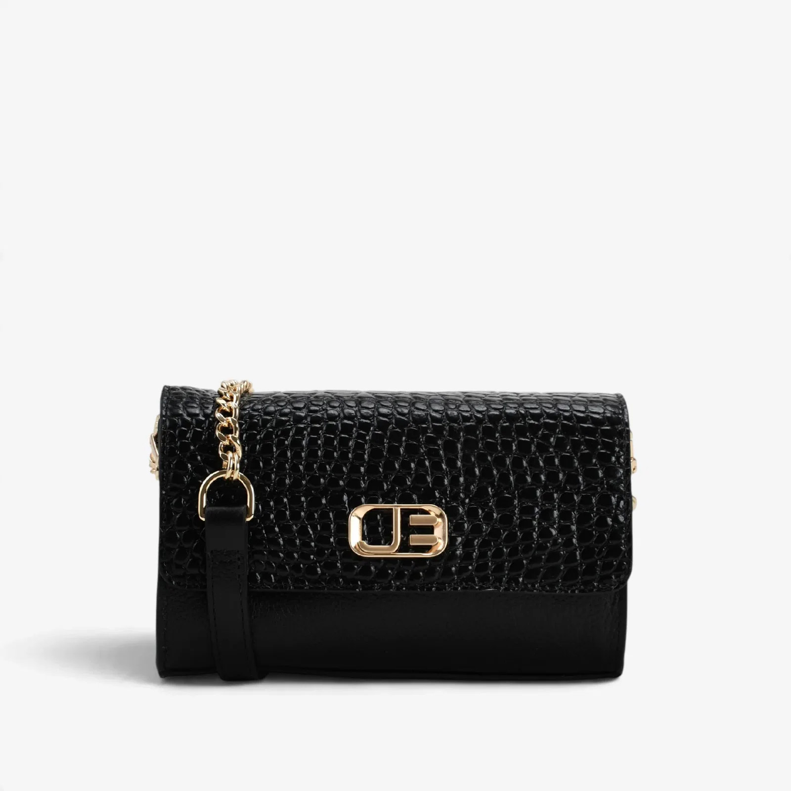 Bolsa Transversal Preto Couro