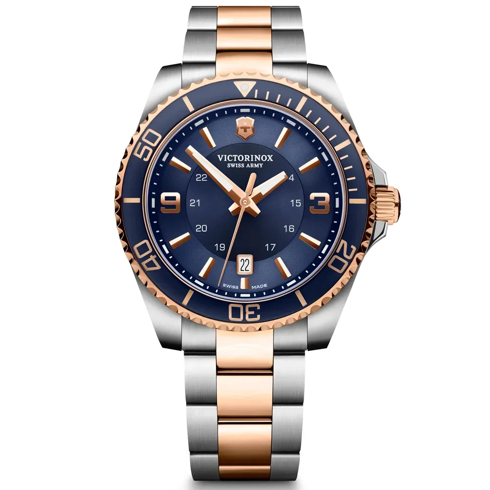 Relógio Victorinox Maverick Maculino Aço Prateado Rosé 241950