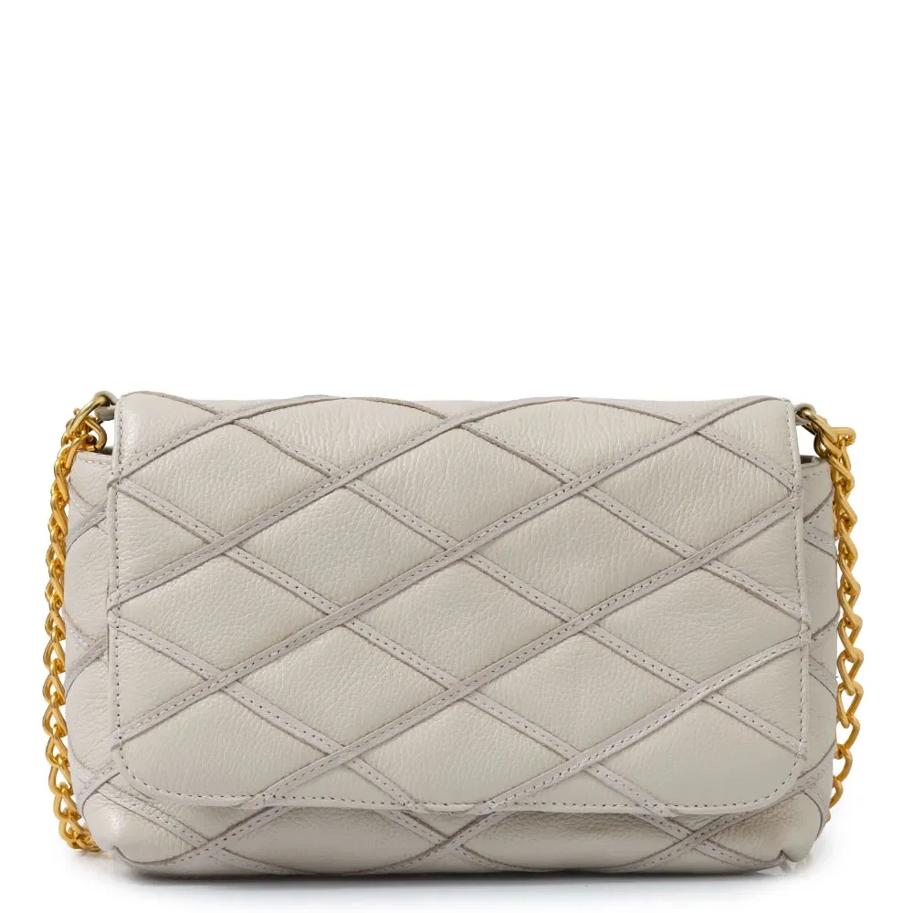 Bolsa Tiracolo Couro Matelassê Off White — imagem 1
