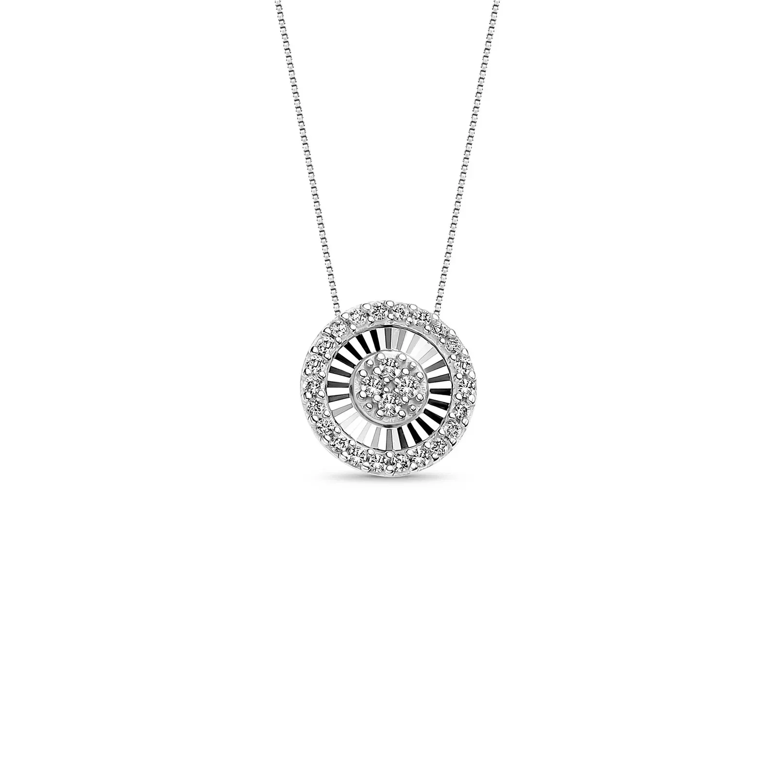Pingente Lumina II Redondo em Ouro Branco 18k com Diamantes 0,15 ct — imagem 1