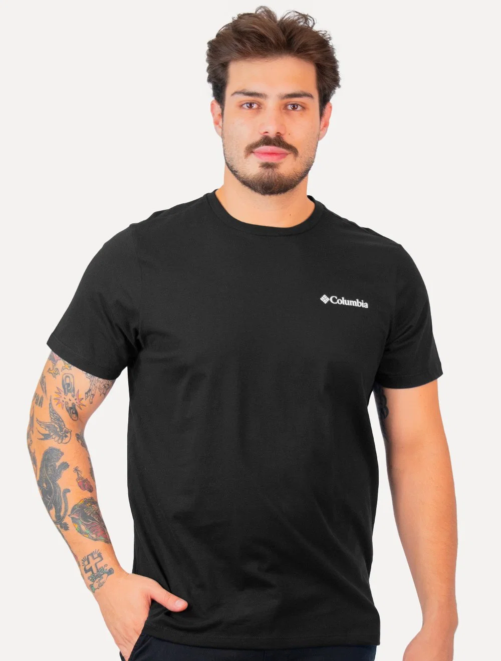 Camiseta Columbia Masculina Light Logo Preta