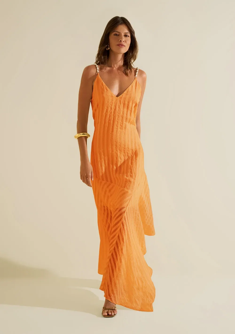 Vestido Longo Lumina Laranja — imagem 1