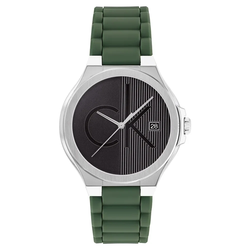 Relógio Calvin Klein Masculino Borracha Verde 25200487 — imagem 1