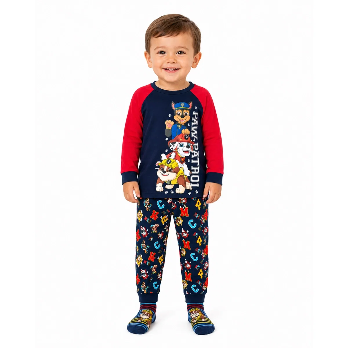 Pijama Longo Toddler Patrulha Canina Viscolycra Brilha No Escuro Tip Top