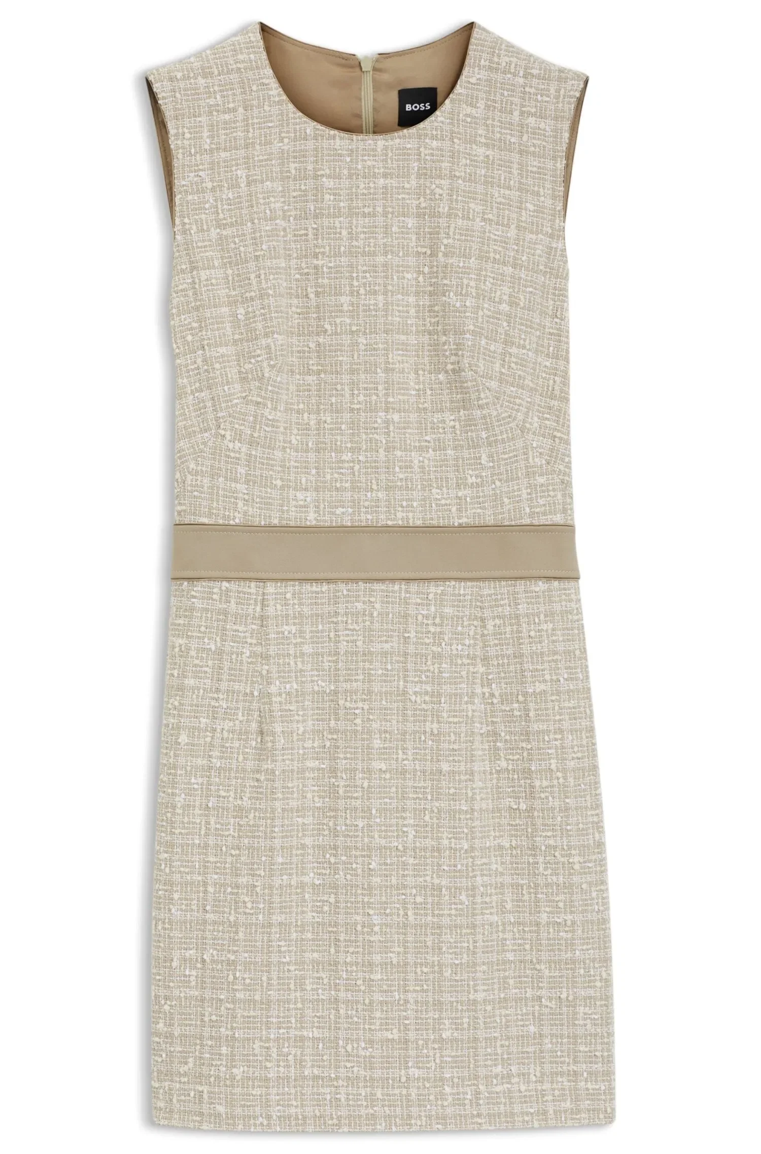 Vestido Em Tweed De Algodão Com Cintura Contrastante — imagem 1