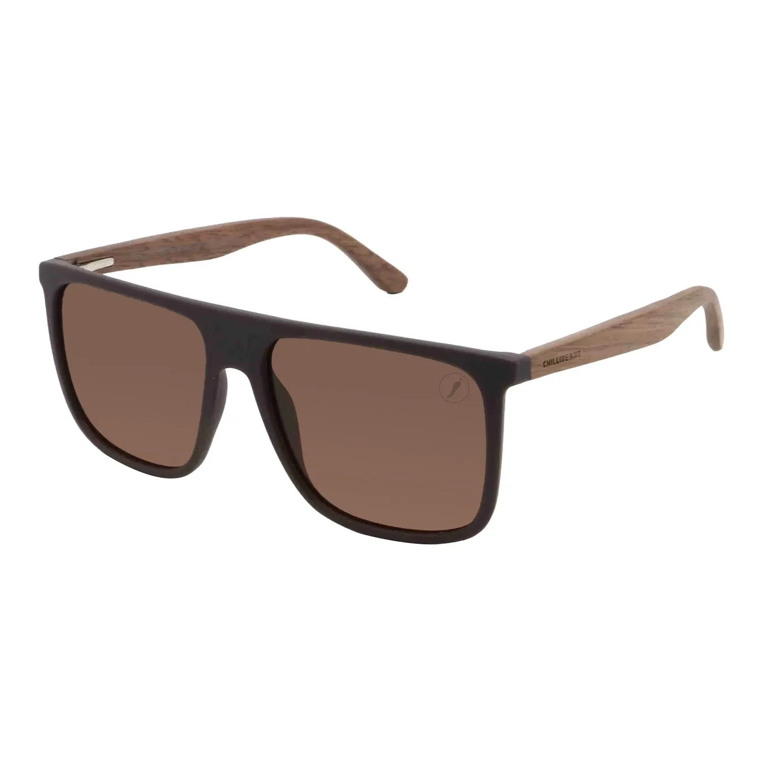 Óculos de Sol Masculino Chilli Beans Quadrado Polarizado Degradê Marrom — imagem 1