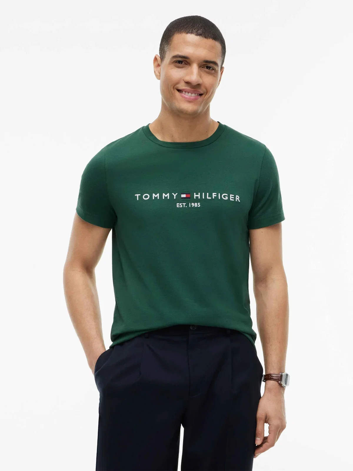 Camiseta Slim Jersey com Bordado de Logotipo — imagem 1