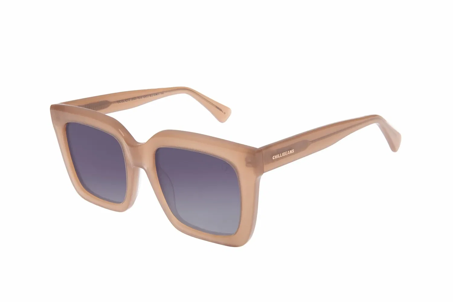 Óculos de Sol Feminino Chilli Beans Quadrado Degradê Bege Polarizado — imagem 1